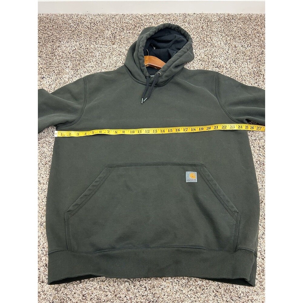 Carhartt Rain Defender Loose Fit Fleece Hoodie Dark Green Workwear Men's Size L - Picture 7 of 8